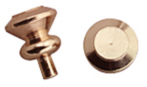 1:12 Scale Miniature Flat Top Round Knobs, Set of 6, 3/16 inch dia., DIY Dollhouse Supply (brass)