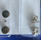 1:12 Scale Miniature Metal Round Door Knob with Keyhole 4 Pack Set Dollhouse Supply (silver)