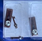 Dollhouse Miniature Crystal Door Knob with Key Plate 2 Piece Pack