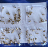 100 Miniature Brass Brads for Dollhouse Furniture Nails , Miniature Nails 1/8" Long