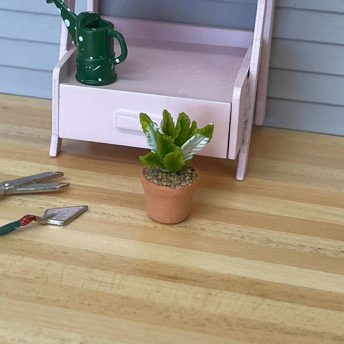 1:12 Miniature Cactus in Round Clay Pot Dollhouse Supplies Garden Flowers and Leaves (Short) - H033