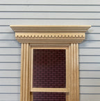 1:12 Scale Miniature Double Hung Window with Dentil Pediment and Back Trim, 5-11/16 inch high Dollhouse Supply