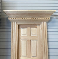 1:12 Dollhouse Front Door with Dental Pediment Yorktown Door Panel (back trims sold separately)