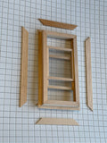 1:12 Dollhouse Supplies Miniature Hung Window Frame with Exterior Shelf and Back Trim , Unpainted Window Frame - I028