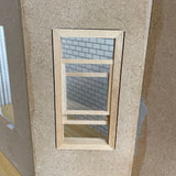 1:12 Dollhouse Supplies Miniature Hung Window Frame with Exterior Shelf and Back Trim , Unpainted Window Frame - I028