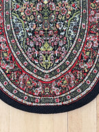 Ovaler Miniatur-Teppich mit Blumenmedaillon, Maßstab 1:12, 5-11/16 inch lang, DIY-Puppenhausbedarf