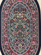 Ovaler Miniatur-Teppich mit Blumenmedaillon, Maßstab 1:12, 5-11/16 inch lang, DIY-Puppenhausbedarf