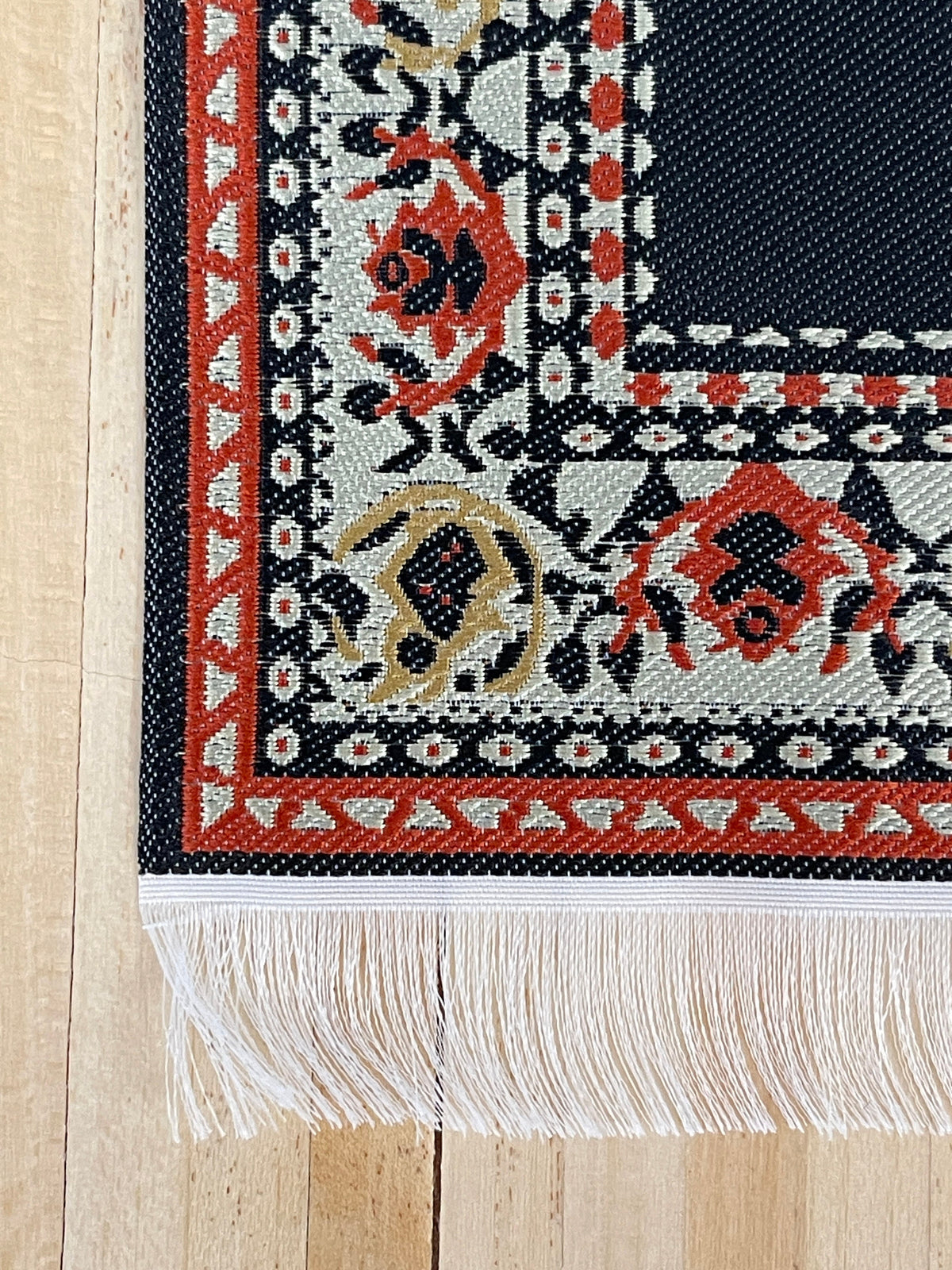 1:12 Scale Miniature Square Area Rug with Medallion and Fringe, 7-7/8 inch square, DIY Dollhouse Supply (navy)