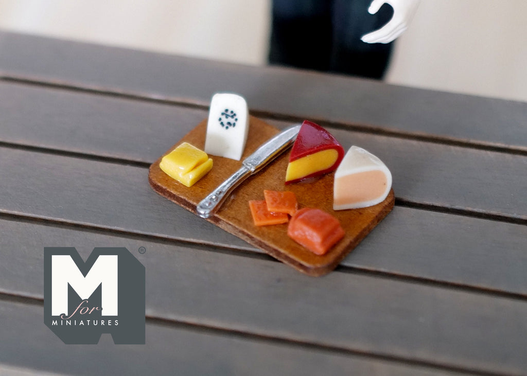 1:12 Dollhouse Supplies Miniature French Cheese with board (Fixed) - E019