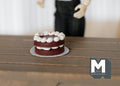 1:12 Scale Miniature Chocolate Layer Cake with Cream Rosettes, 1 inch dia., DIY Dollhouse Supply