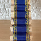 Chemin d'escalier miniature en tissu à l'échelle 1:12 avec bordure à motifs, 49 cm de long, fourniture pour maison de poupée DIY (bleu)