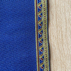 Chemin d'escalier miniature en tissu à l'échelle 1:12 avec bordure à motifs, 49 cm de long, fourniture pour maison de poupée DIY (bleu)