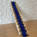 1:12 Scale Miniature Fabric Stair Runner with Patterned Border, 19-5/16 inch long, DIY Dollhouse Supply (blue)