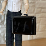1:12 Miniature Briefcase , Lawyer's Briefcase , Miniature Piano Black Briefcase - C043