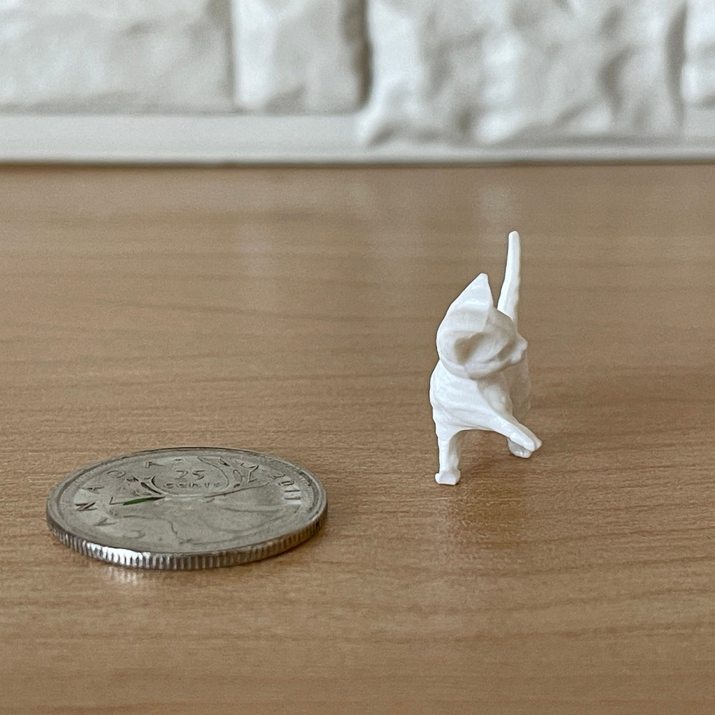 1:12 Scale Miniature Unpainted Kitten Figure, 1 inch long, DIY Dollhouse Supply (style A)