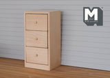 1:12 Dollhouse supplies miniature unpainted unfinished 3-drawer chest, Dollhouse Furniture drawer chest, 1/12th scale dresses - I012