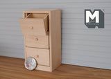 1:12 Dollhouse supplies miniature unpainted unfinished 3-drawer chest, Dollhouse Furniture drawer chest, 1/12th scale dresses - I012