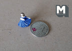 1:12 Scale Miniature Dancing Lady Figurine, 7/8 inch tall, DIY Dollhouse Supply (blue)