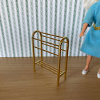 1:12 Scale Miniature Metal Quilt Rack, Arched Top, 2 Bars, 2-3/4 inch tall, DIY Dollhouse Supply (gold)