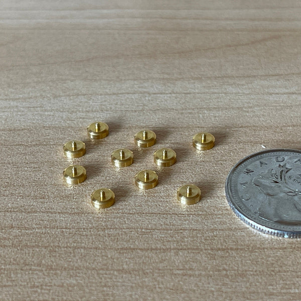 1:12 Dollhouse Miniature Round Light Switches 10 piece pack , Brass Switches (non-working) - F080