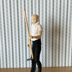 1:12 Scale Miniature Garden Hoe with Wood Handle, 4 inch long, DIY Dollhouse Supply