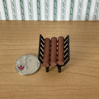 1:12 Miniature Fireplace Log Holder with Logs - F026
