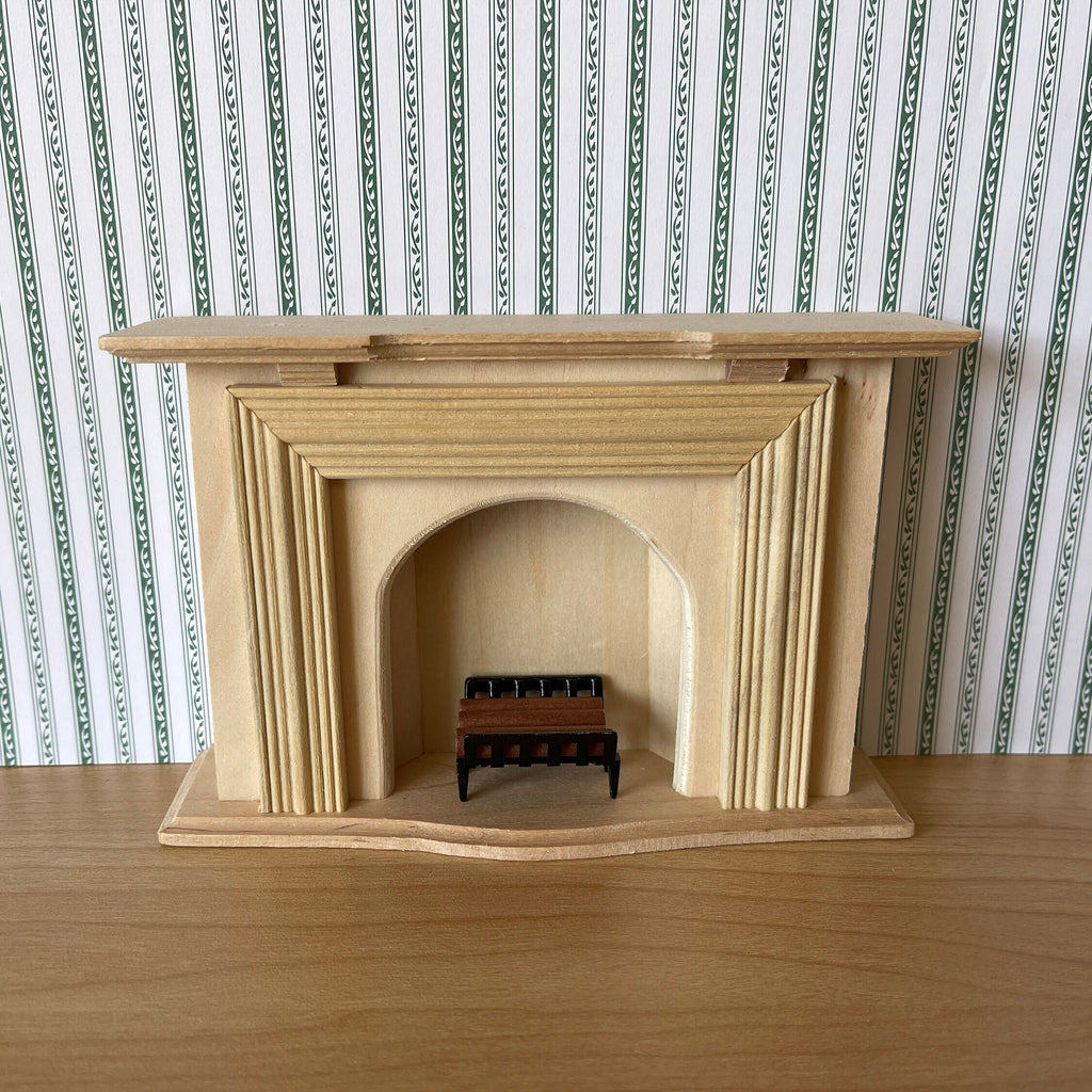 1:12 Miniature Fireplace Log Holder with Logs - F026