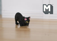 1:12 Dollhouse Miniature cat kitten 1 12th pet (Black)- C048