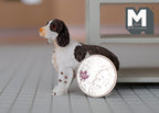 1:12 Scale Miniature Standing Springer Spaniel Dog, 1-3/4 inch long, DIY Dollhouse Supply (white and brown)