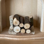 1:12 Scale Miniature Wood Log Pile on Base, 1-1/8 inch tall, DIY Dollhouse Supply
