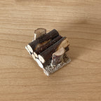 1:12 Scale Miniature Wood Log Pile on Base, 1-1/8 inch tall, DIY Dollhouse Supply