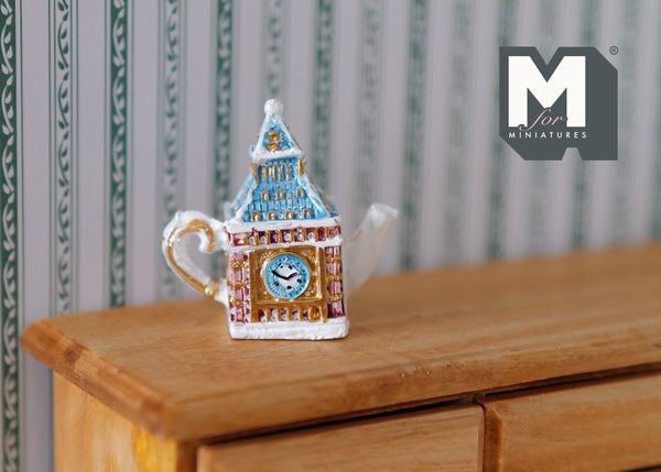 1:12 Dollhouse Miniature Big Ben Sculptured Teapot (The pot and the lid are in one piece) - A025