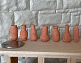 12 Assorted 1 Inch Scale Miniature Terracotta Vase Set (extra small) - B088