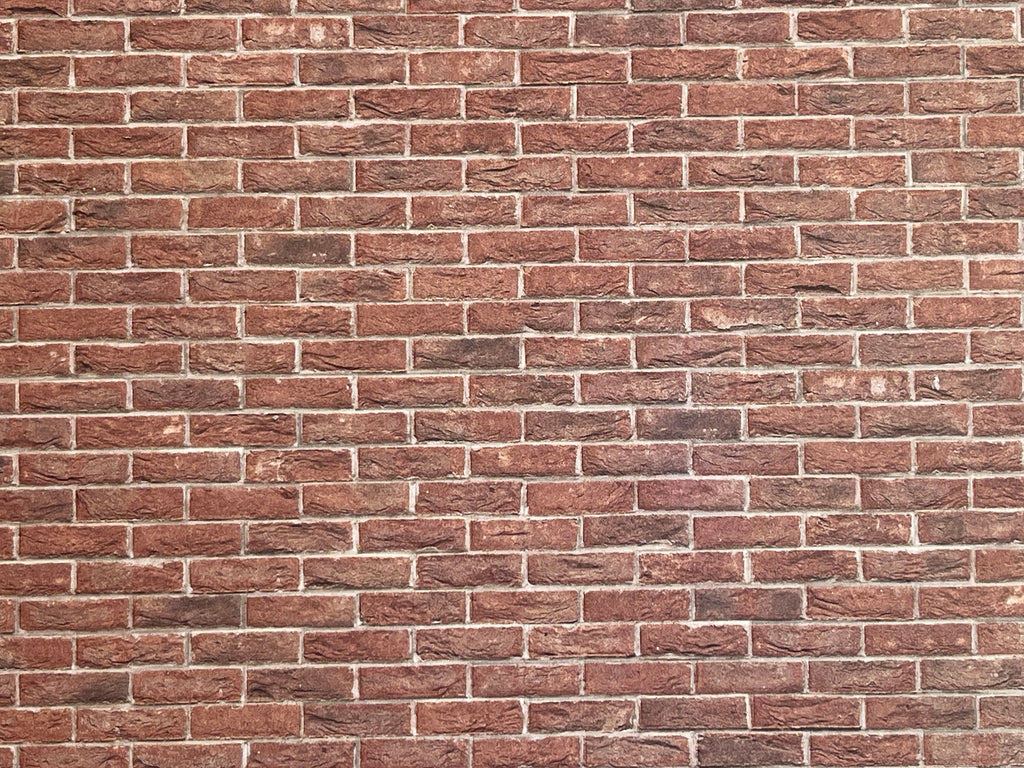 Miniature Weathered Embossed Brick Wall Sheet, 15-15/16 x 11/5/8 inch, DIY Dollhouse Supply