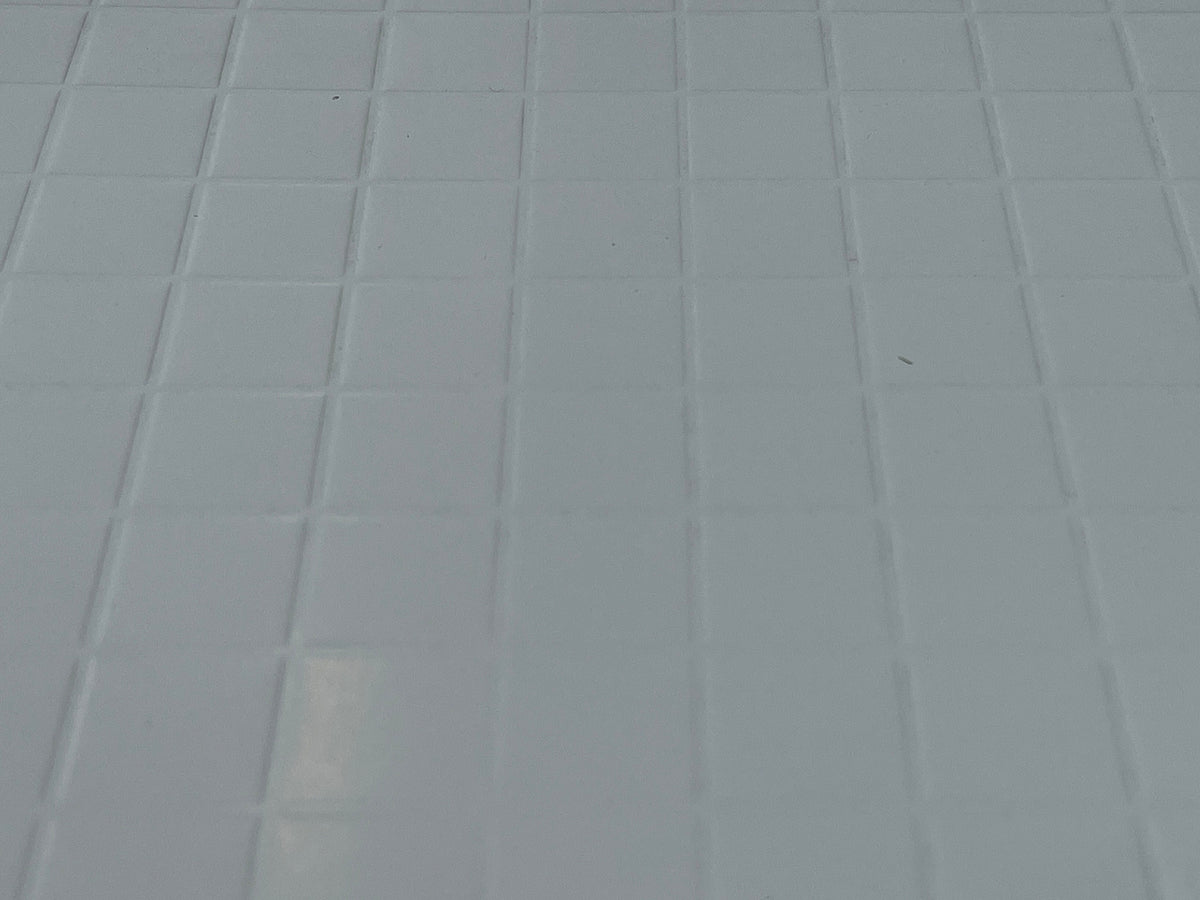 Miniature Blue Embossed Mediterranean Tile Sheet, 15-15/16 x 11-5/8 inch, DIY Dollhouse Supply