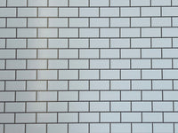 Embossed Dollhouse Wallpaper Subway Tile , Metro Tile with Dark Grout 16" x 11-5/8"