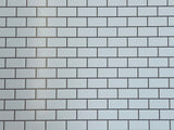 Embossed Dollhouse Wallpaper Subway Tile , Metro Tile with Dark Grout 16" x 11-5/8"