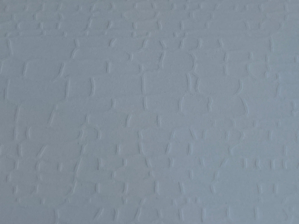 Miniature Whitewashed Embossed Stone Wall Sheet, 15-15/16 x 11-5/8 inch, DIY Dollhouse Supply