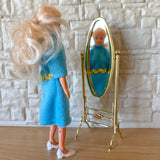 1:12 Miniature Brass Cheval Mirror , Standup Oval Dresser Mirror , Vanity Mirror , Full Length Mirror - F072