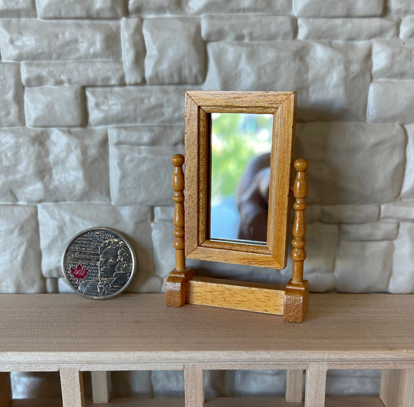 1:12 Miniature Swivel Makeup Mirror , Vanity Mirror , Countertop Mirror , Dressing Table Mirror , Cosmetic Mirror - F049