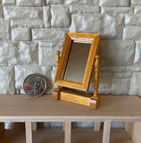 1:12 Miniature Swivel Makeup Mirror , Vanity Mirror , Countertop Mirror , Dressing Table Mirror , Cosmetic Mirror - F049