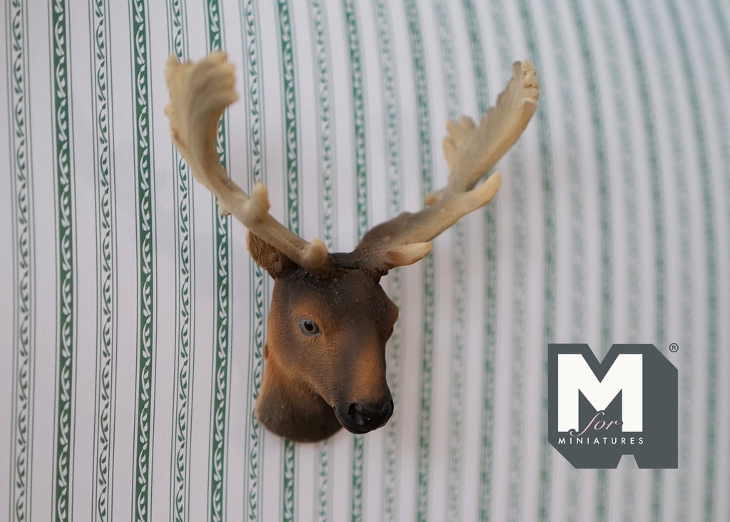 Dollhouse Miniature Deer Head Wall Mount Decoration - B033