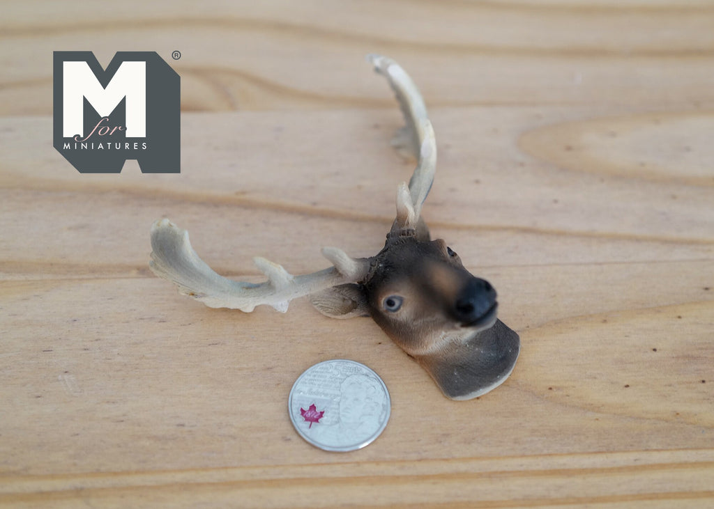 Dollhouse Miniature Deer Head Wall Mount Decoration - B033