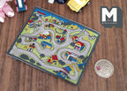 1:12 Scale Miniature Town Road Play Mat, Printed Streets and Houses, 3-7/8 inch long, DIY Dollhouse Supply