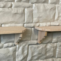 1:12 Unpainted Long Miniature Wall Shelves , Wall Rack , Decorative Shelf , Display Shelf  Set of 2 - D028