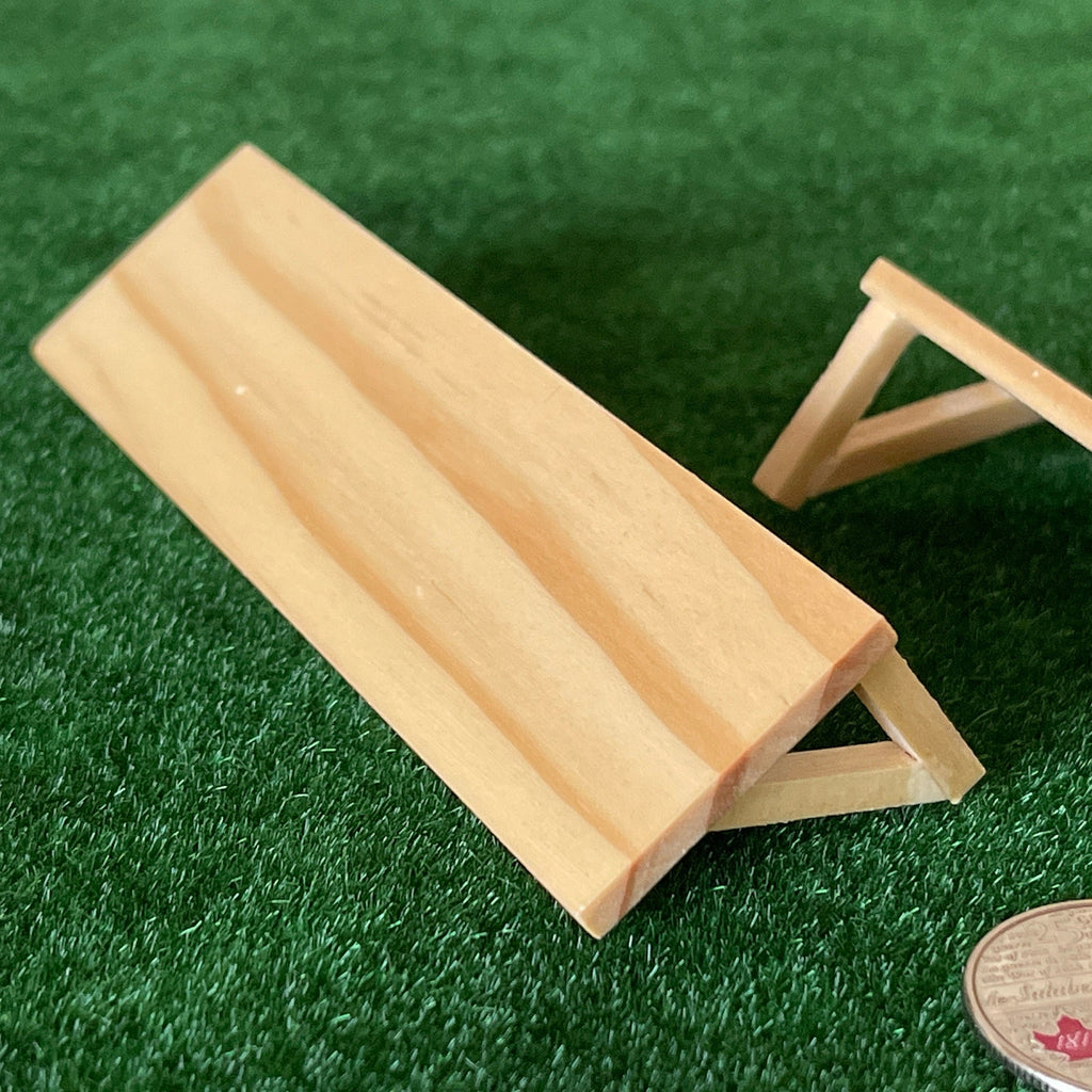 1:12 Scale Miniature Stained Wood Wall Shelves, Set of 2, 4-5/16 inch long, DIY Dollhouse Supply