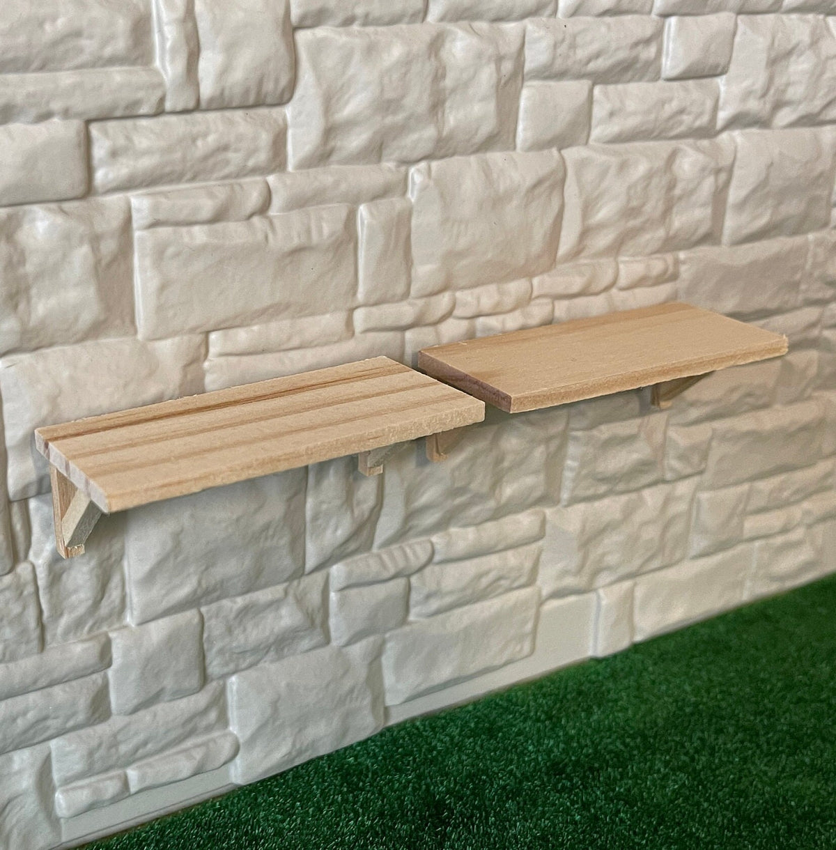 1:12 Unpainted Miniature Wall Shelves Dollhouse Supplies , Wall Rack , Decorative Shelf , Display Shelf  Set of 2 - D057