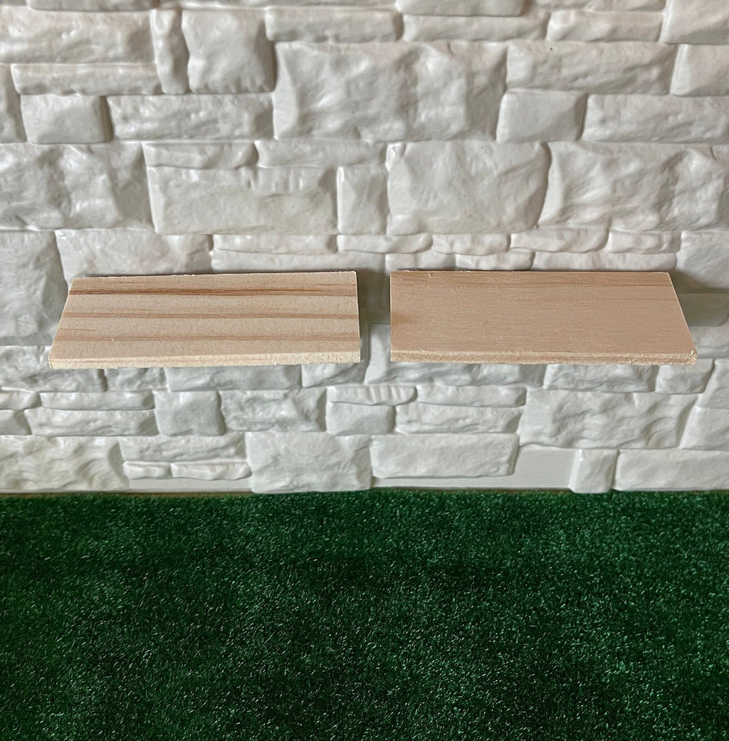1:12 Unpainted Miniature Wall Shelves Dollhouse Supplies , Wall Rack , Decorative Shelf , Display Shelf  Set of 2 - D057