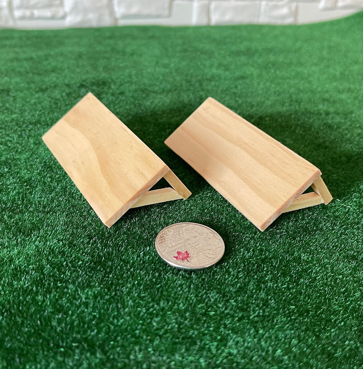 1:12 Scale Miniature Stained Wood Wall Shelves, Set of 2, 2-3/4 inch long, DIY Dollhouse Supply