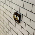 1:12 Scale Miniature Round Light Switches with Square Plates, Set of 2, 1/2 inch tall, DIY Dollhouse Supply (non working)